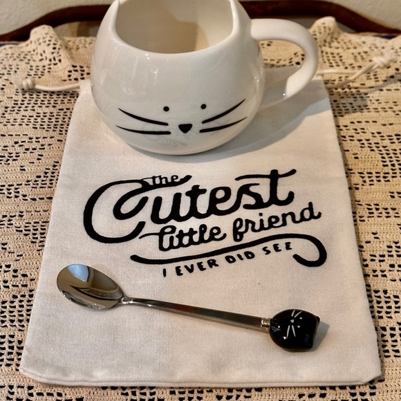 Cat Mug, Spoon, Bag and Cat Toy - Cat Lovers Gift Set - Picture 1 of 9